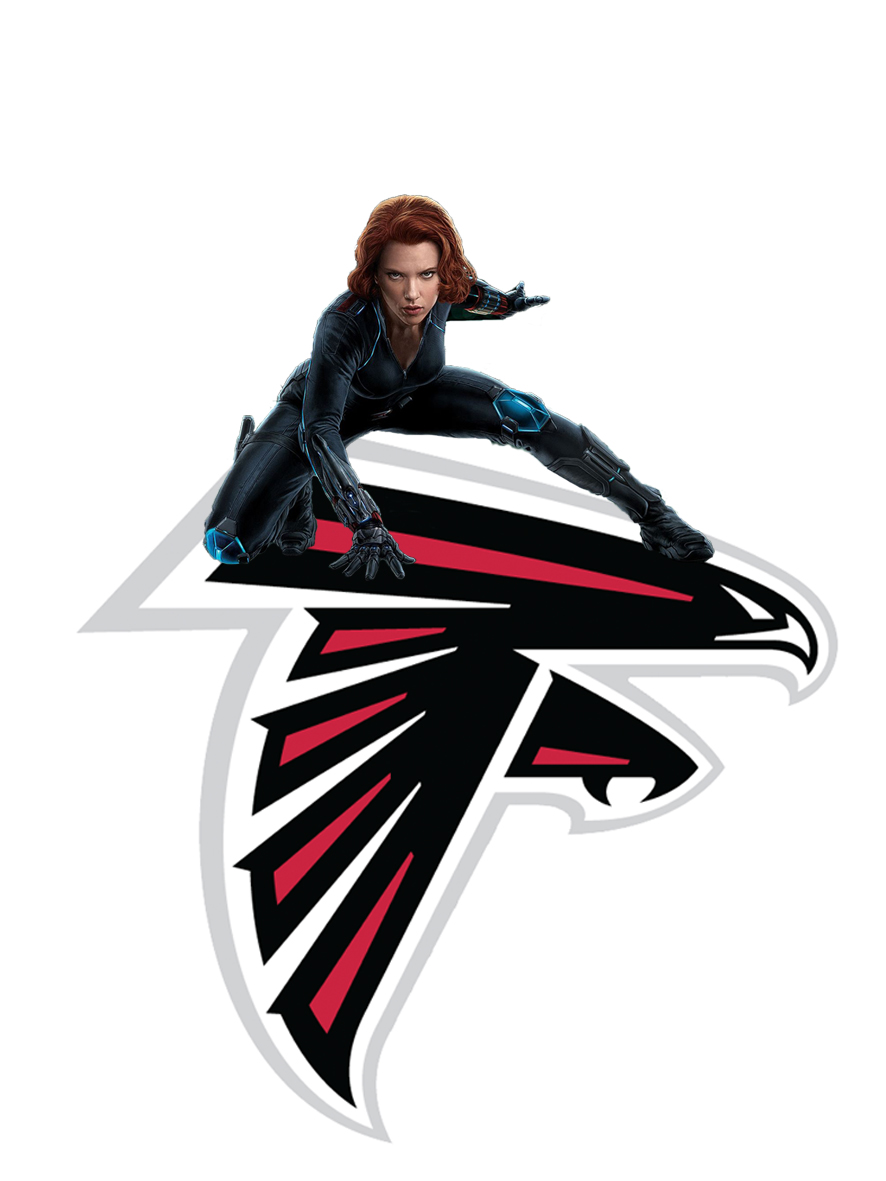 Atlanta Falcons Black Widow Logo vinyl decal